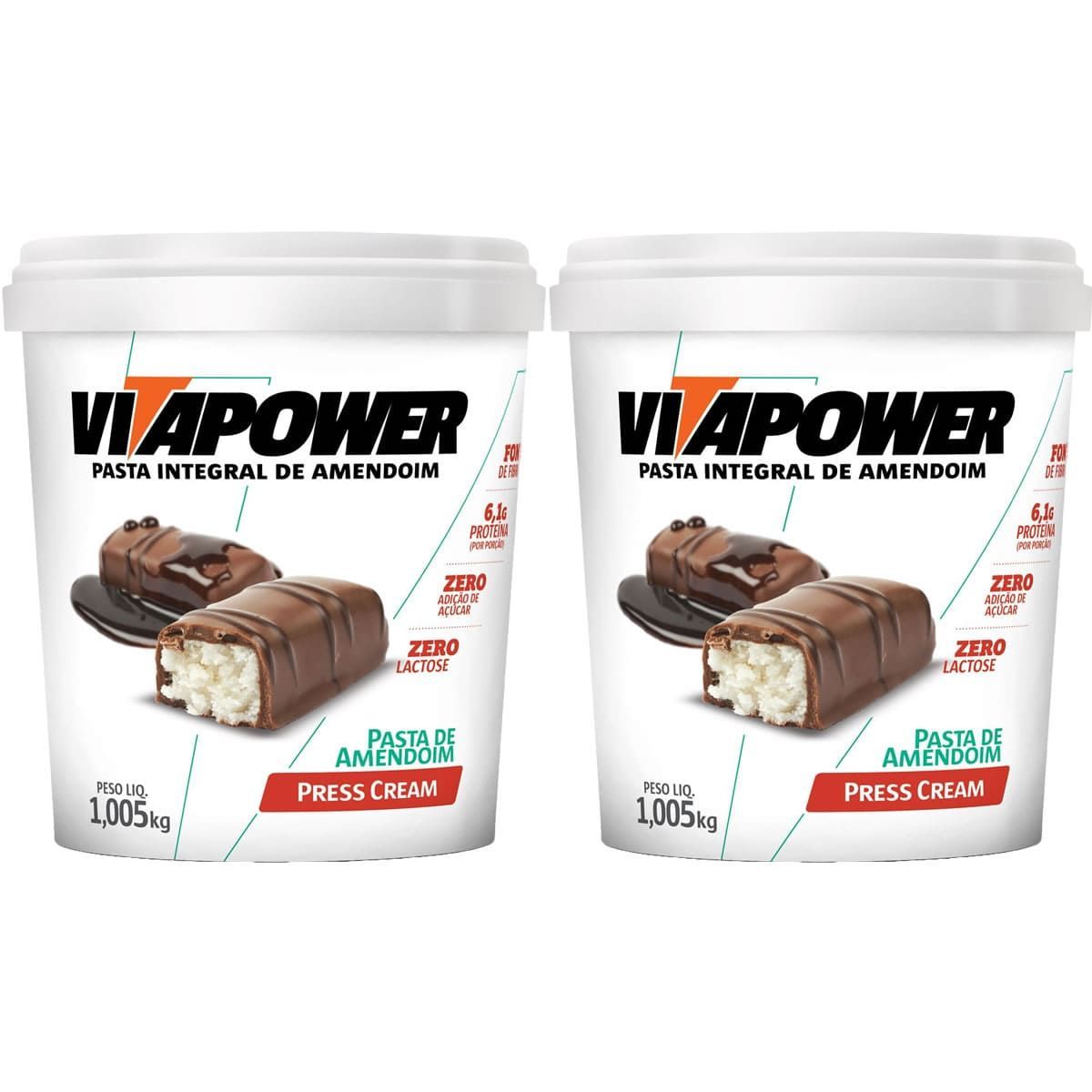 Kit 2X Pasta de Amendoim Integral - 1005g Press Cream - VitaPower