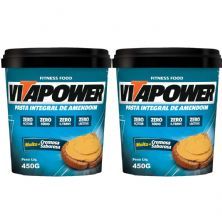 Kit 2X Pasta de Amendoim Integral - 450g Natural -  VitaPower