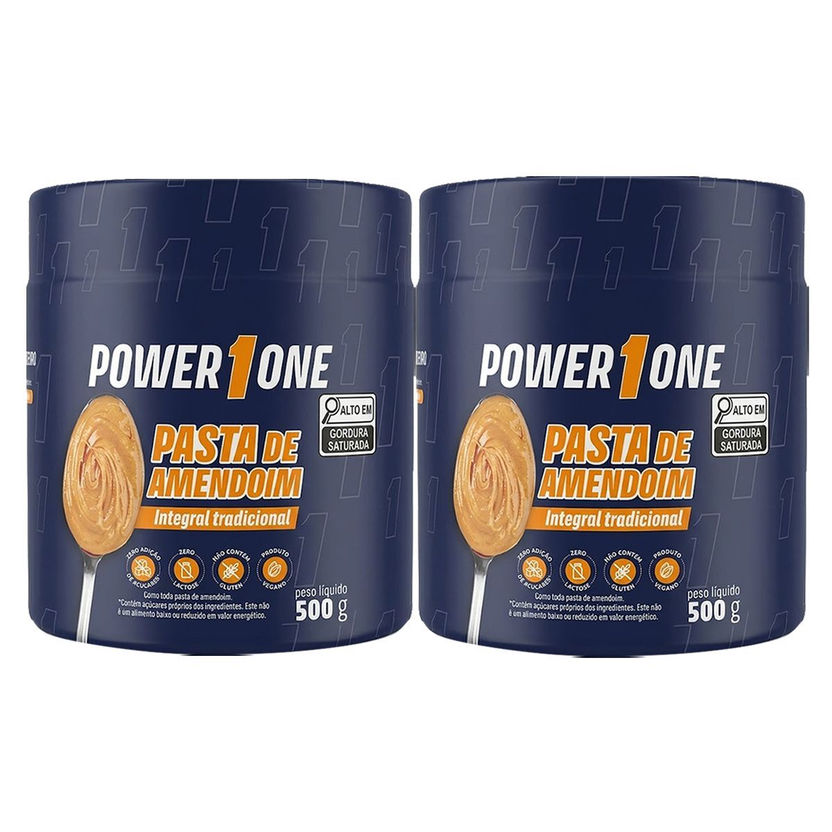 Kit 2X Pasta de Amendoim Integral - 500g - Power One