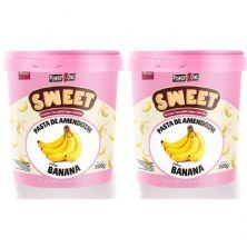 Kit 2X Pasta de Amendoim Sweet - 500g Banana - Power One