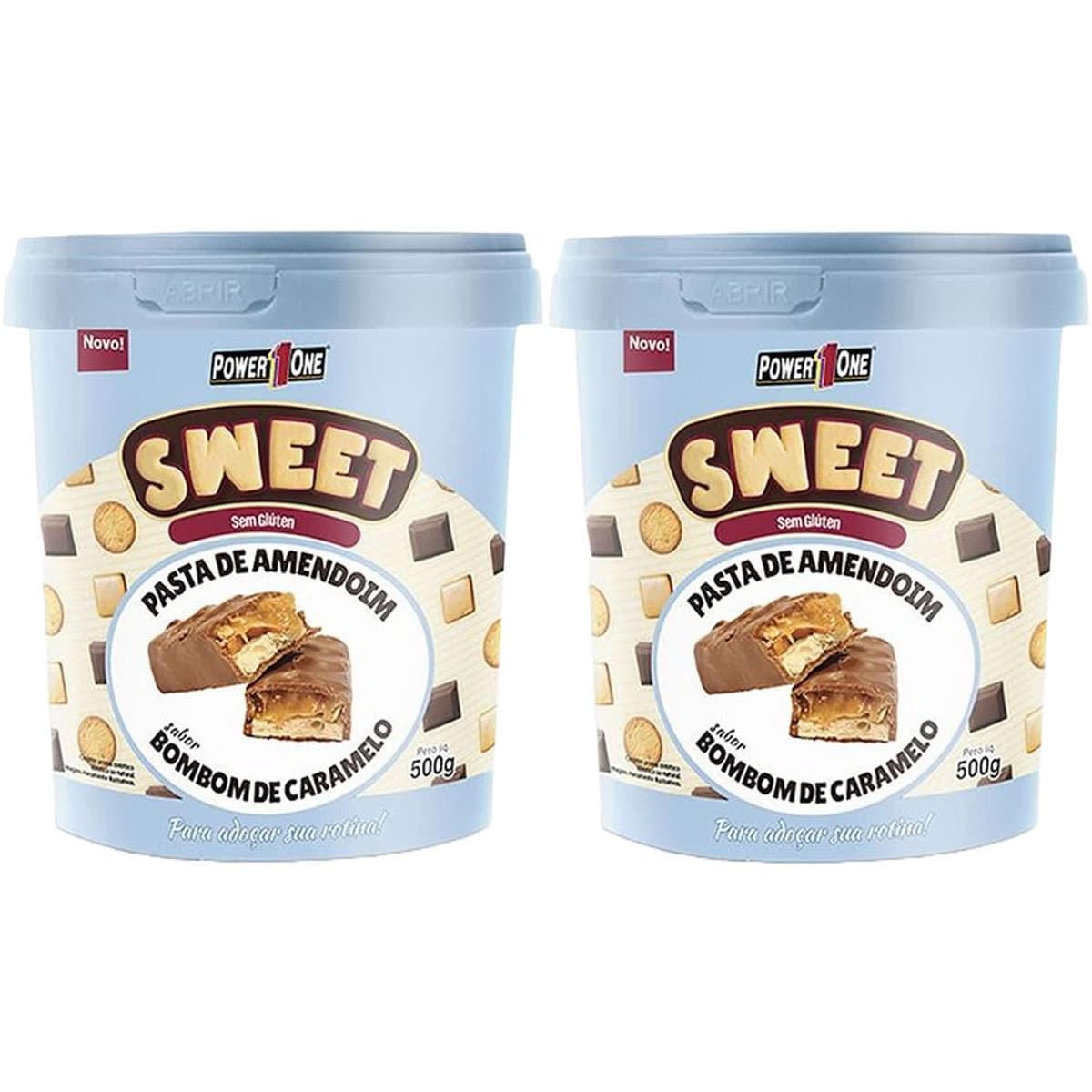 Kit 2X Pasta de Amendoim Sweet - 500g Bombom de Caramelo - Power One