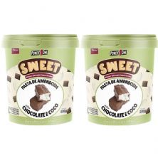 Kit 2X Pasta de Amendoim Sweet - 500g Chocolate e Coco - Power One