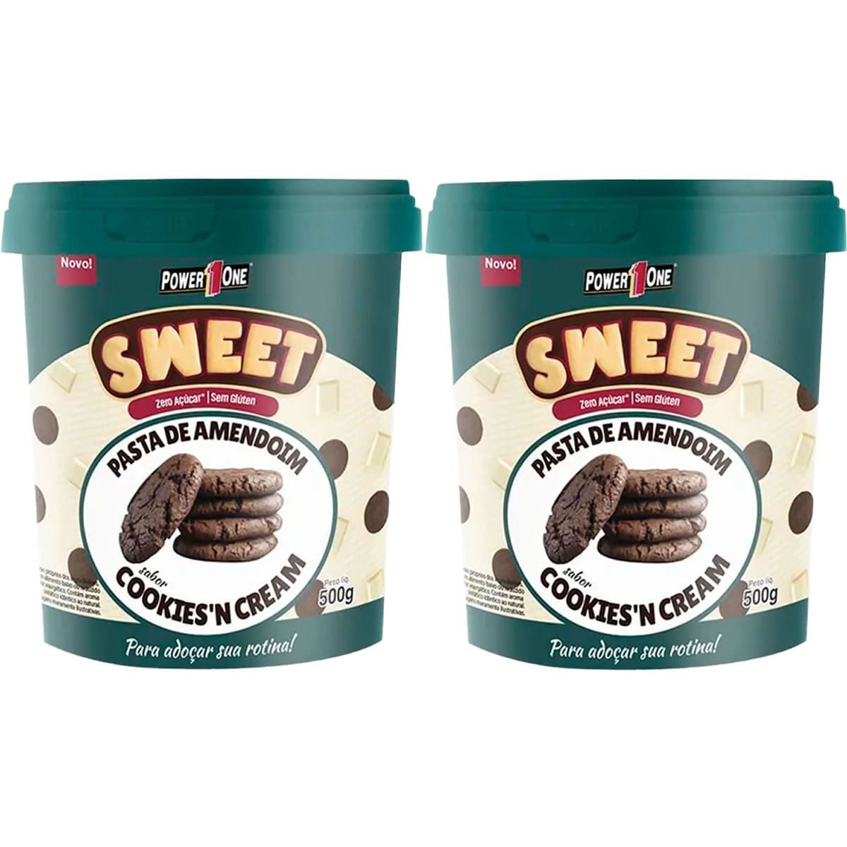 Kit 2X Pasta de Amendoim Sweet - 500g Cookies And Cream - Power One