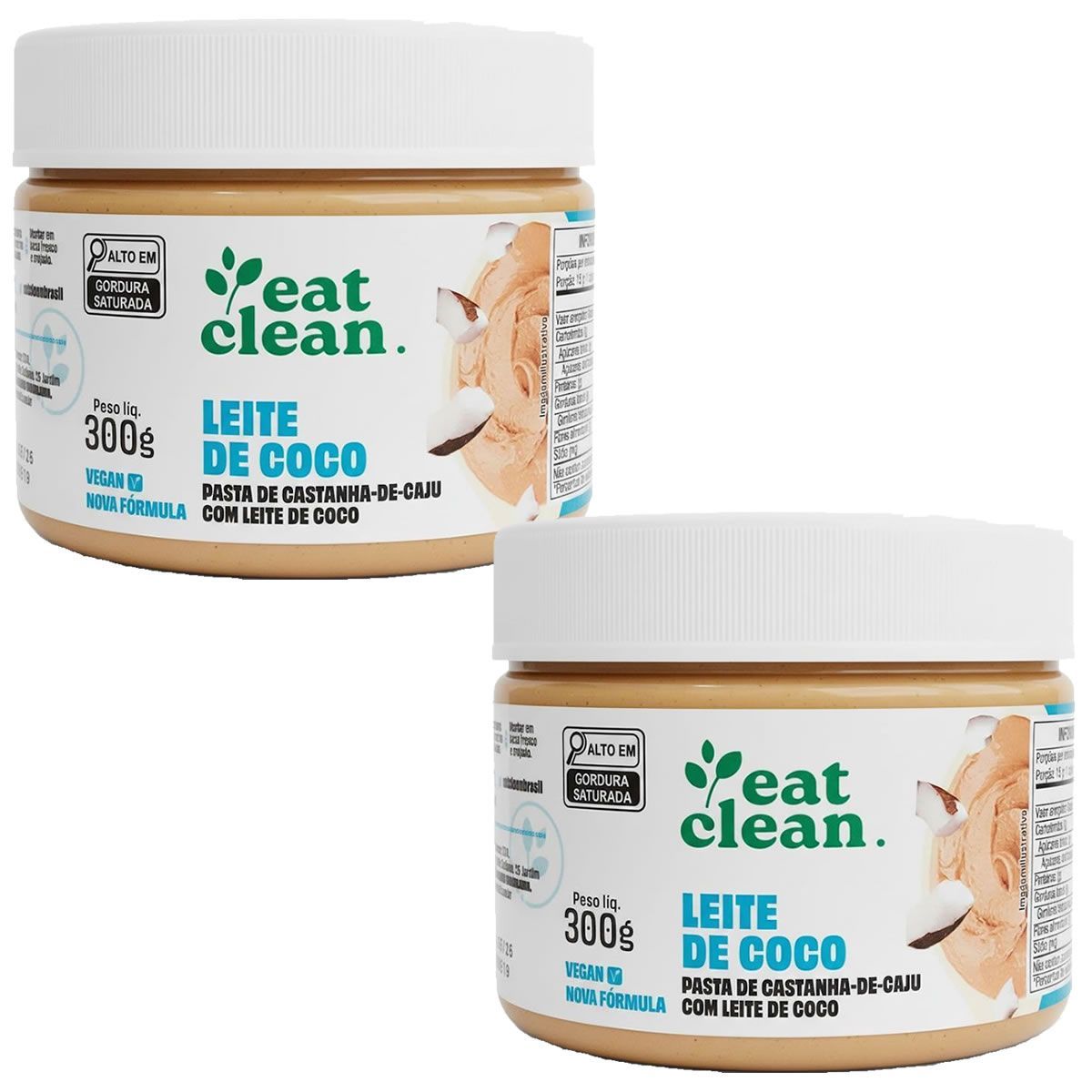 Kit 2X Pasta de Castanha de Caju - 300g Leite de Coco - Eat Clean