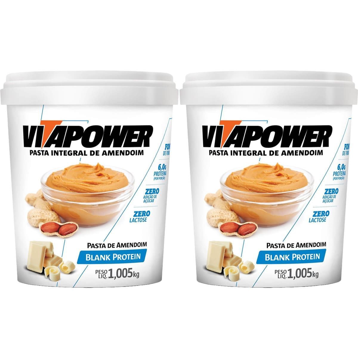 Kit 2X Pasta Integral de Amendoim - 1005g Blank Protein - VitaPower