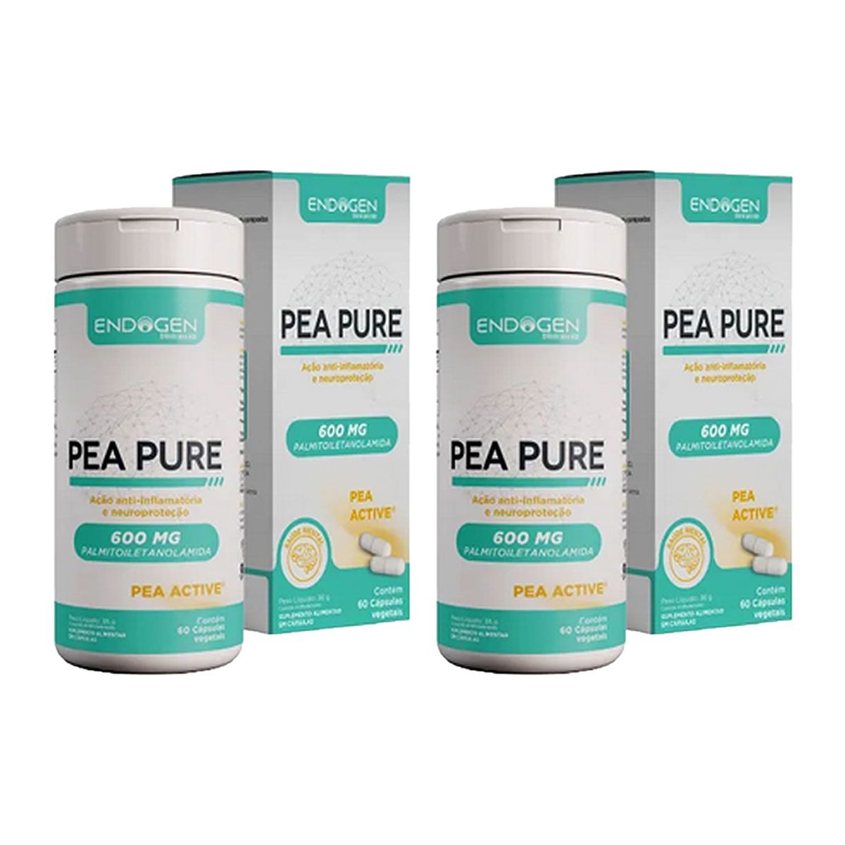 Kit 2X Pea Pure 600mg - 60 C�psulas - Endogen