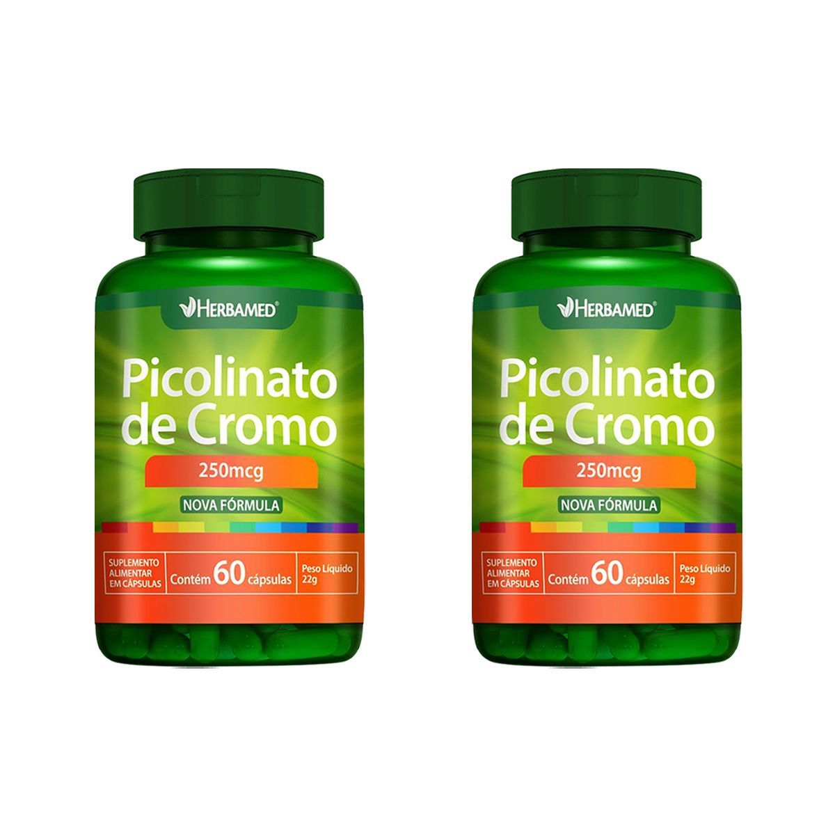 Kit 2X Picolinato Cromo 35mcg 60 C�psulas - Herbamed