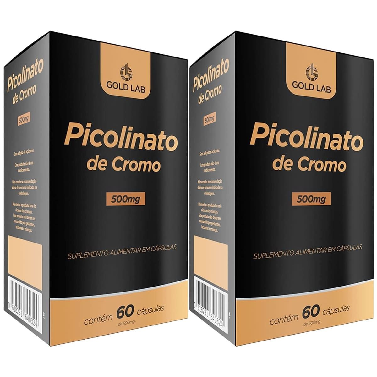 Kit 2X Picolinato de Cromo - 60 C�psulas - Gold Lab