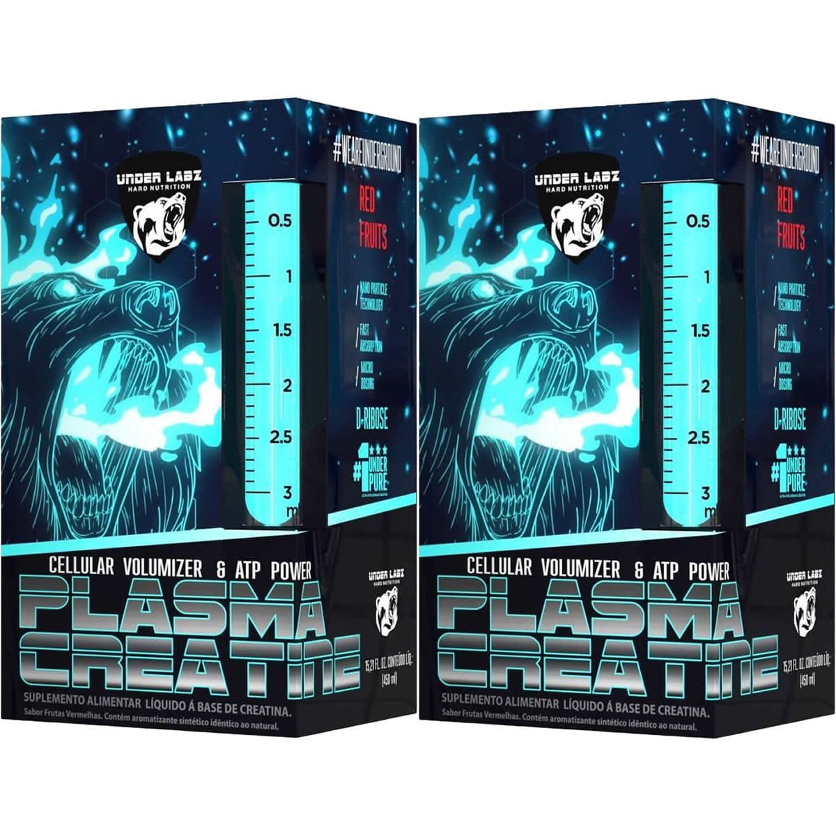 Kit 2X Plasma Creatine -  450 ml Red Fruits - Under Labz