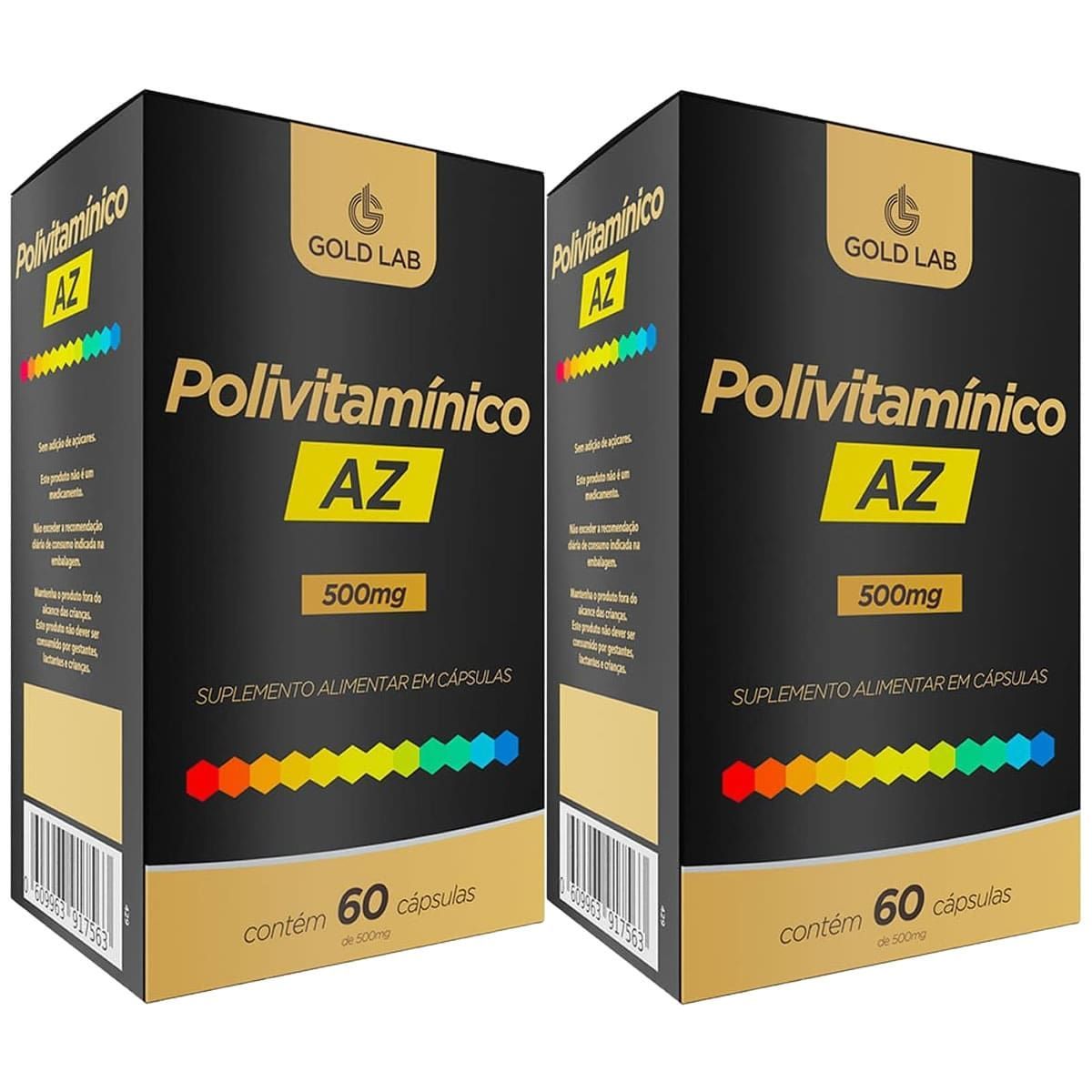 Kit 2X Polivitam�nico AZ - 60 C�psulas - Gold Lab