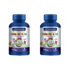 Kit 2X Polivitam�nico Gummies Kids - 30 Gomas Tutti Frutti - Catarinense Nutri��o