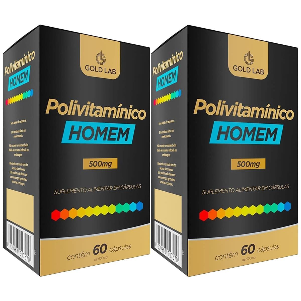 Kit 2X Polivitam�nico Homem - 60 C�psulas - Gold Lab