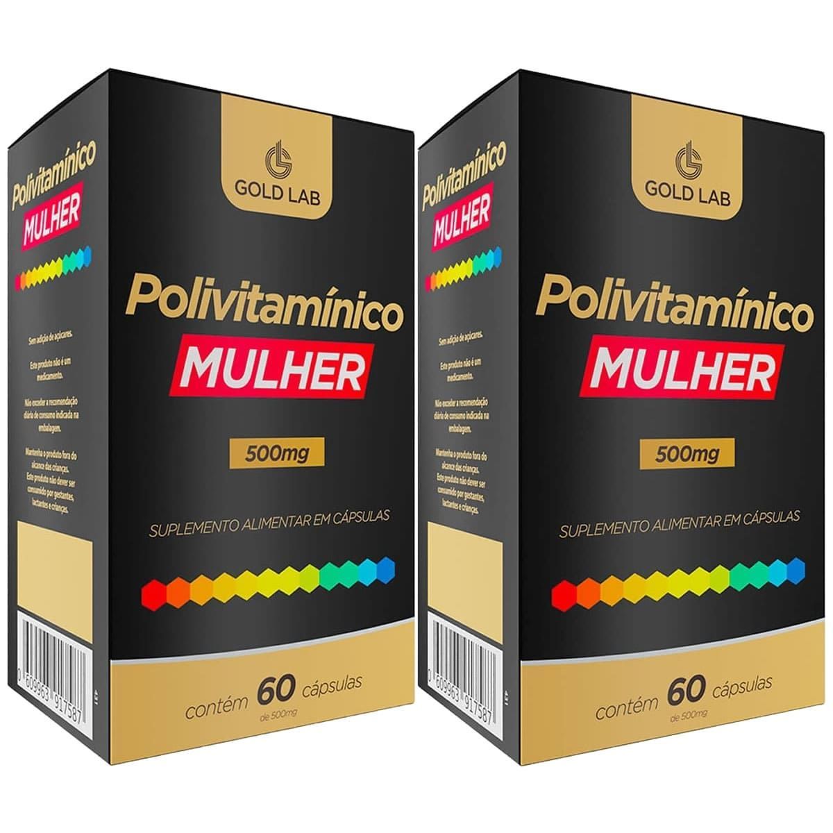 Kit 2X Polivitam�nico Mulher - 60 C�psulas - Gold Lab
