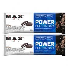 Kit 2X Power Protein Bar - 1 Unidade 90g Cookies - Max Titanium	