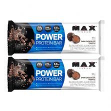 Kit 2X Power Protein Bar - 1 unidade 90g Dark Chocolate Truffle - Max Titanium