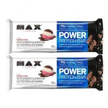 Kit 2X Power Protein Bar - 1 Unidade 90g Napolitano - Max Titanium