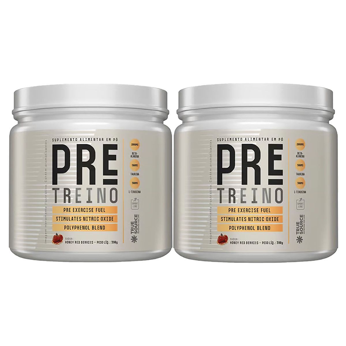 Kit 2X Pr� Treino - 390g Honey Red Berries Ginger - True Source