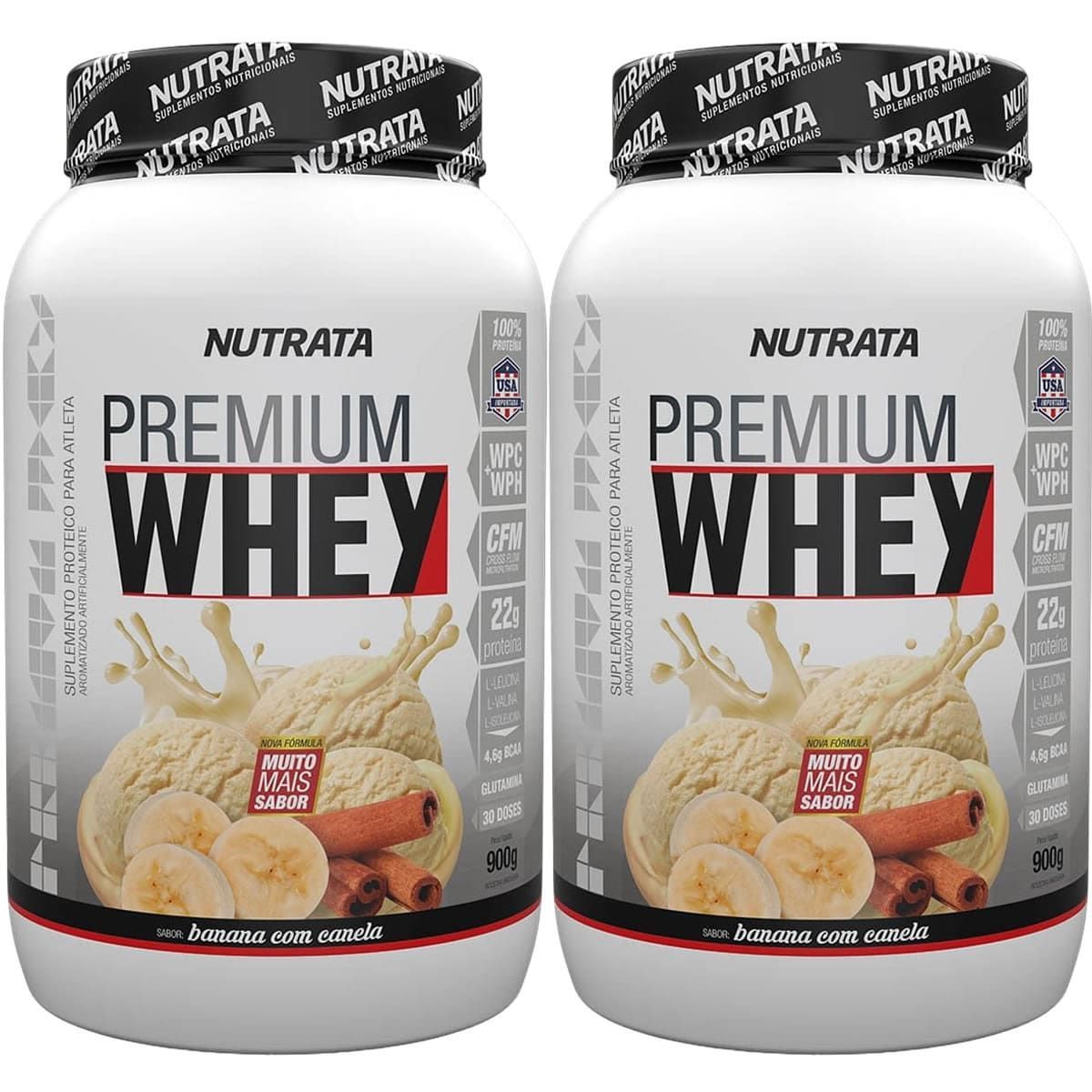 Kit 2X Premium Whey - 900g Banana com Canela - Nutrata
