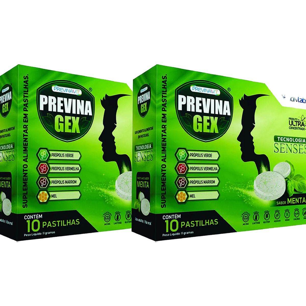 Kit 2X Previna Gex - 10 Pastilhas Menta - IDN Labs