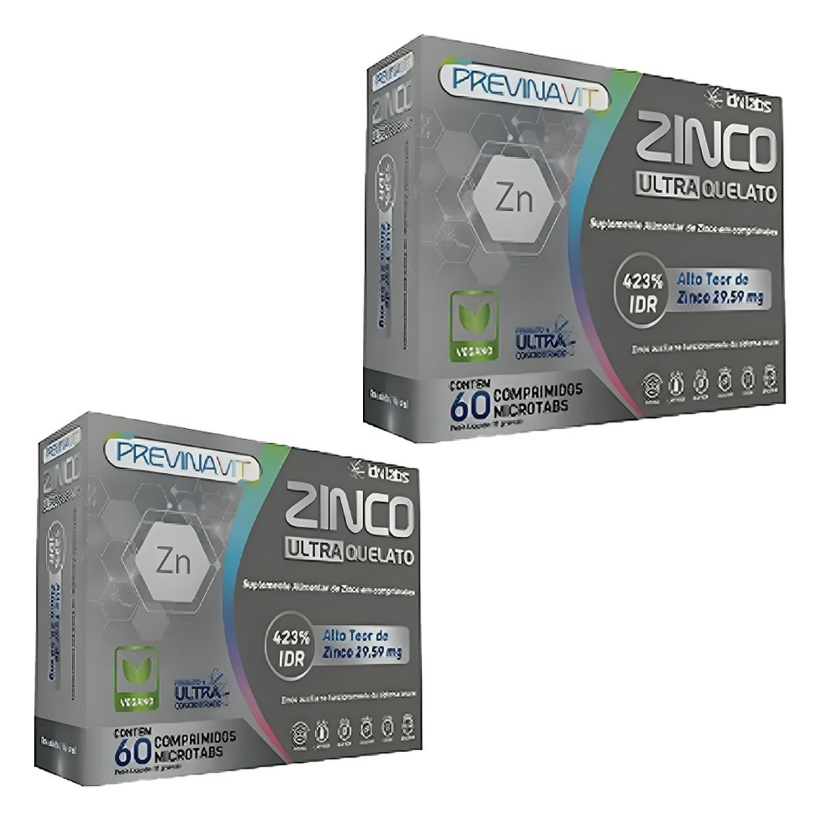 Kit 2X Previnavit C Zinco Quelato Ultra Concentrado - 60 Comprimidos Microtabs - IDN Labs