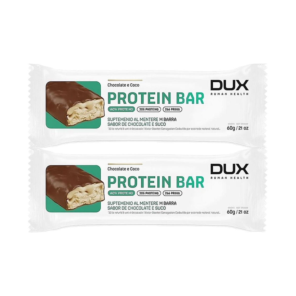 Kit 2X Protein Bar - 1 Unidade 60g Chocolate e Coco - Dux Nutrition