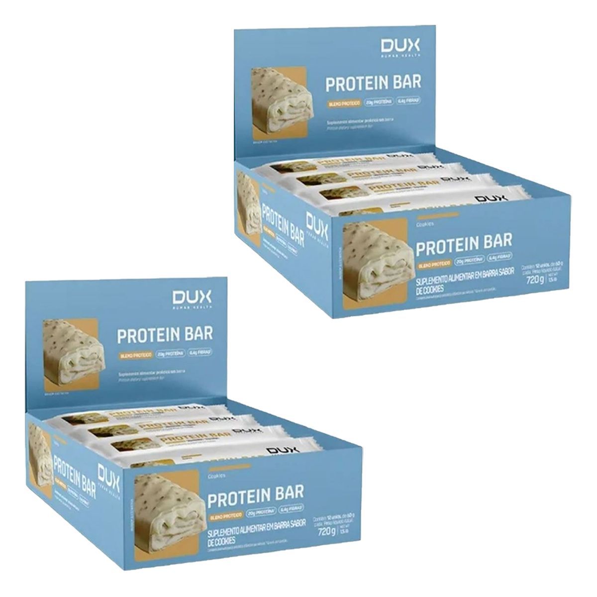 Kit 2X Protein Bar - 12 Unidades 60g Cookies - Dux Human Healt