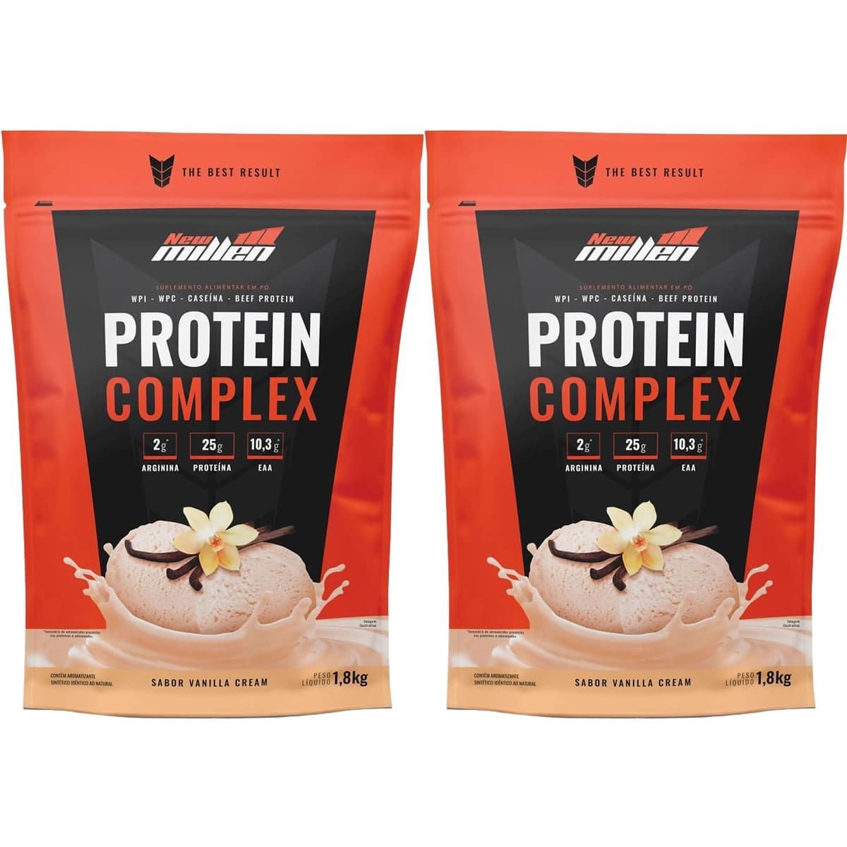 Kit 2X Protein Complex - 1800g Refil Vanilla Cream - New Millen