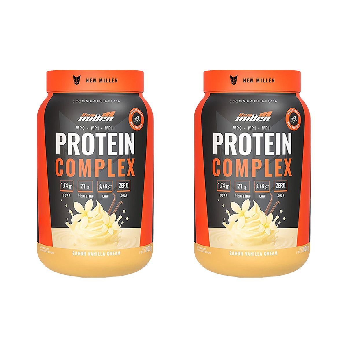 Kit 2X Protein Complex - 900g Vanilla Cream - New Millen