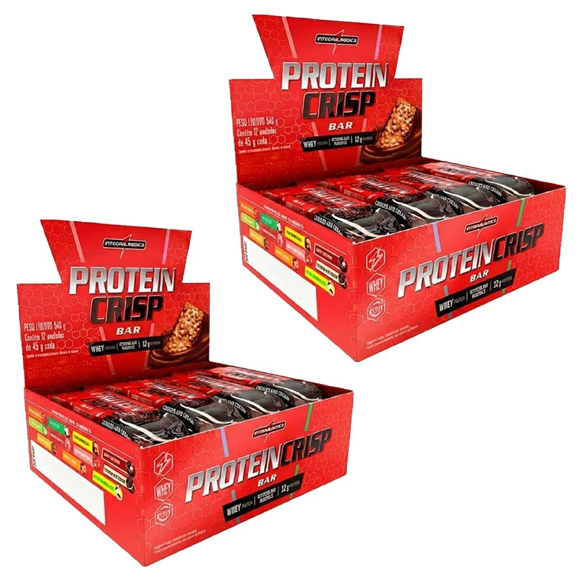 Kit 2X Protein Crisp Bar - 12 Unidades 45g Cookies And Cream - IntegralM�dica