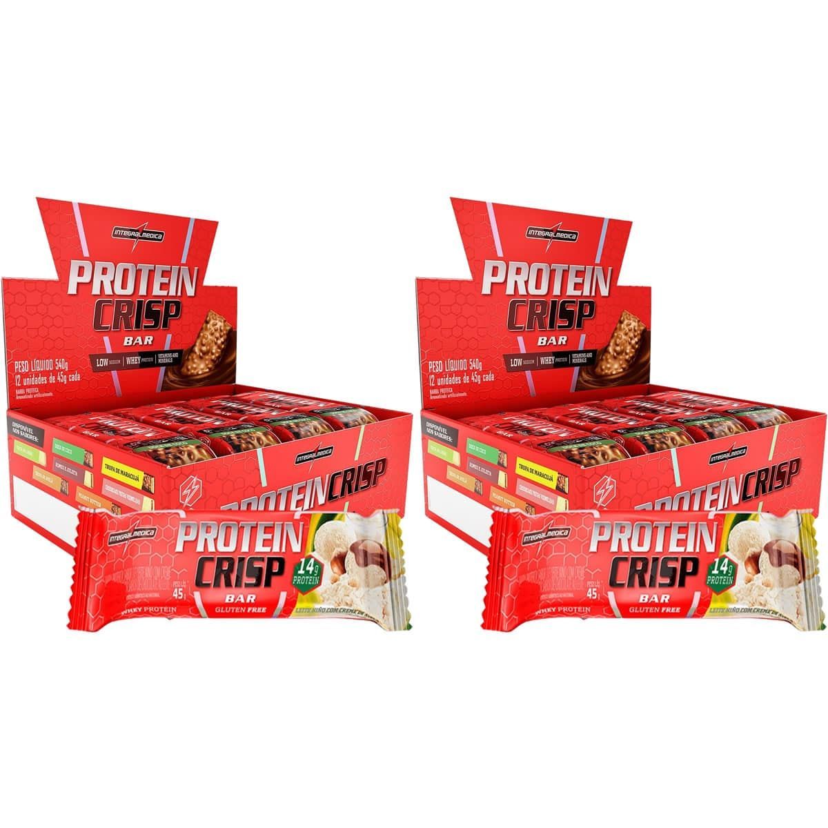 Kit 2X Protein Crisp Bar - 12 Unidades 45g Leite Nino com Creme de  Avel� - IntegralM�dica