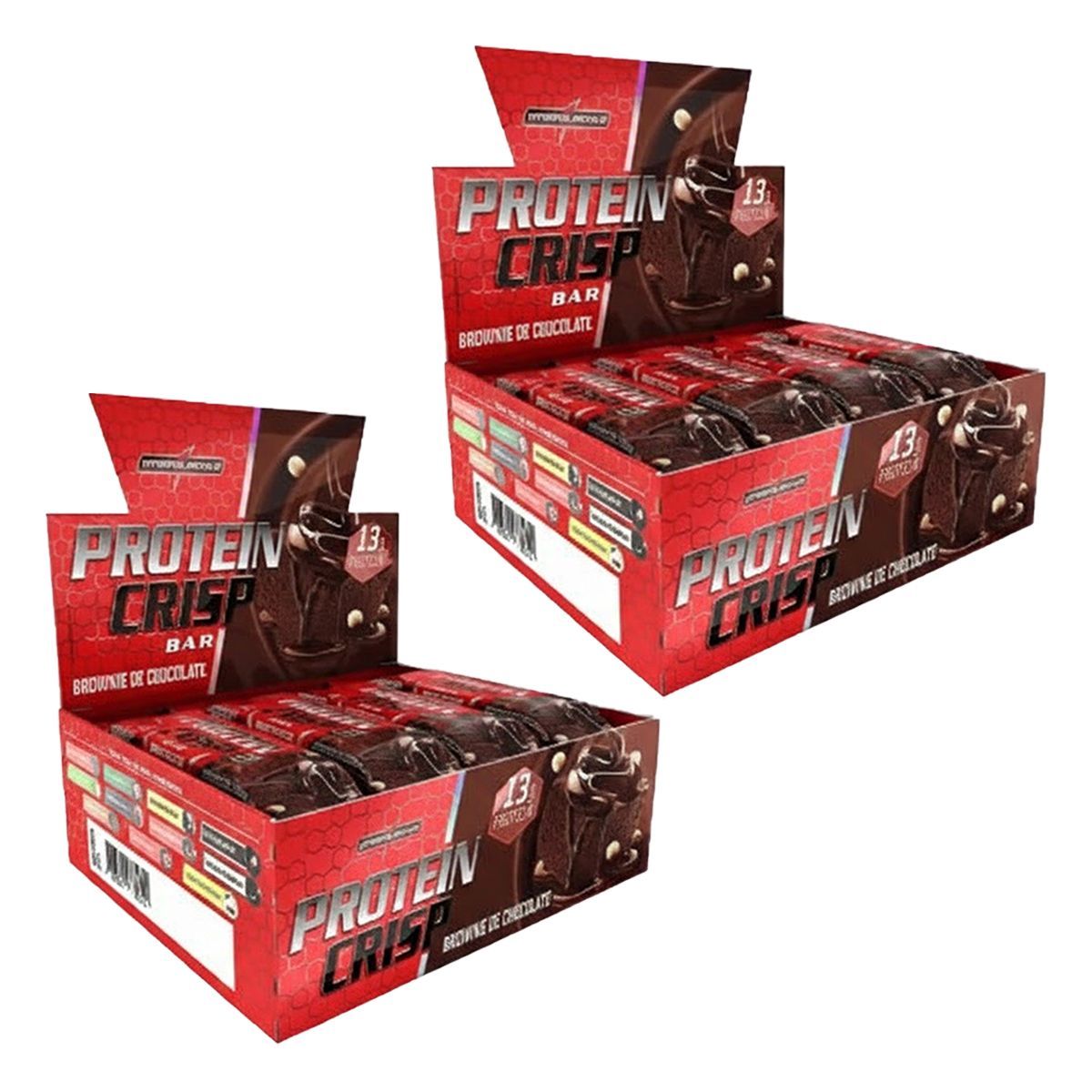 Kit 2X Protein Crisp Bar - 12 Unidades de 45g Brownie de Chocolate - IntegralM�dica