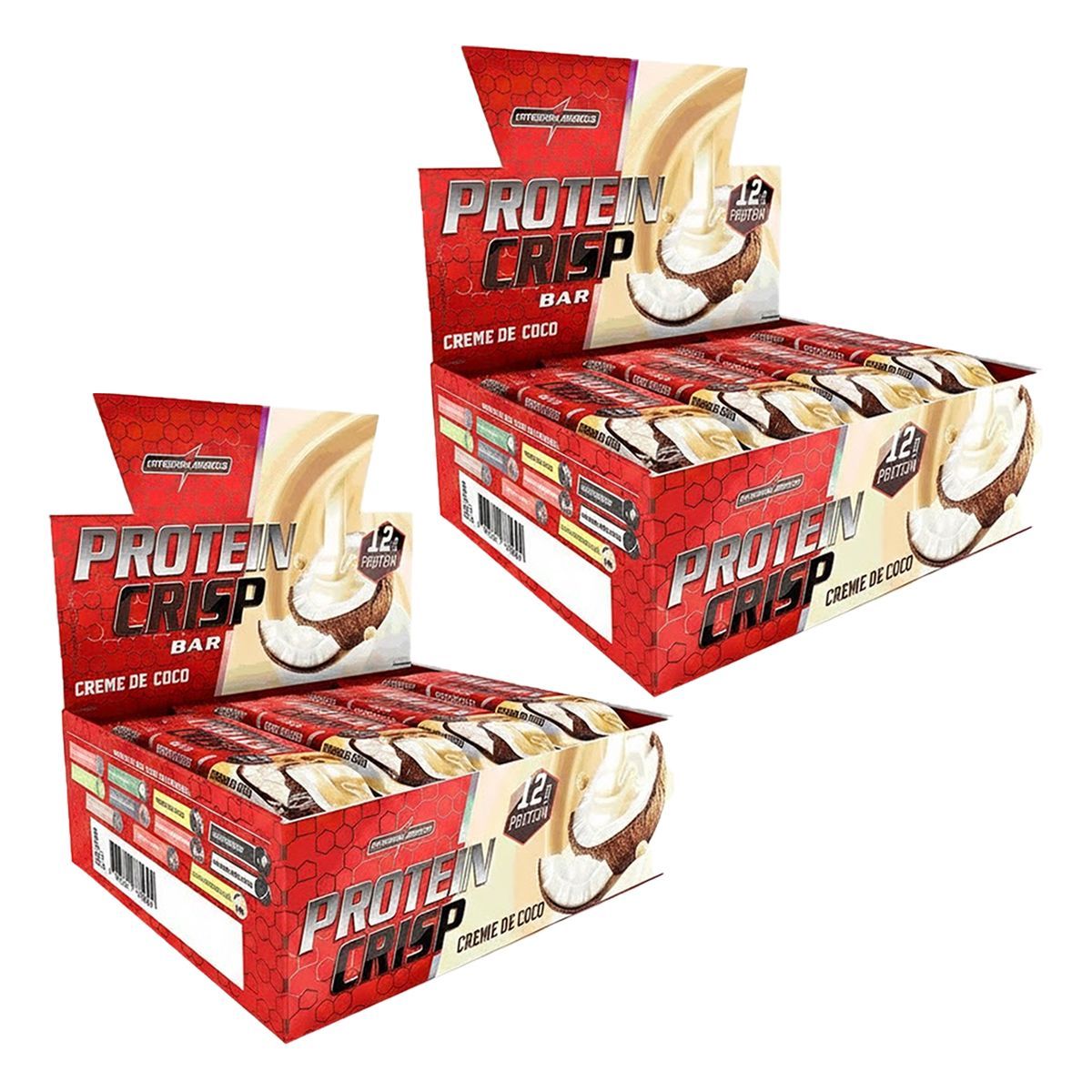Kit 2X Protein Crisp Bar - 12 Unidades de 45g Creme de Coco - IntegralM�dica