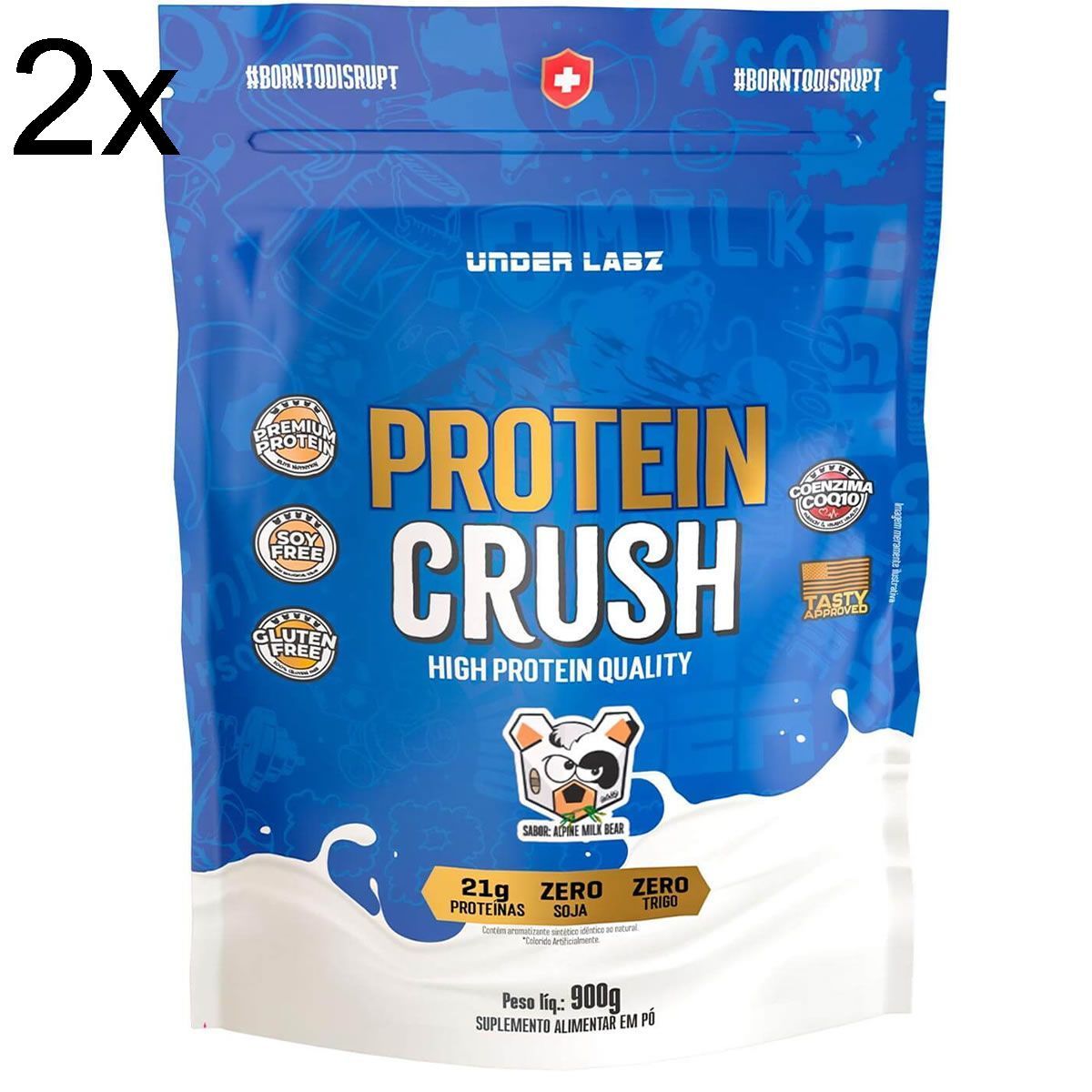 Kit 2X Protein Crush - 900g Refil Alpine Milk Bear  - Under Labz