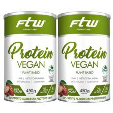 Kit 2X Protein Vegan Plant Based - 450g Cacau - FTW