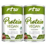 Kit 2X Protein Vegan Plant Based - 450g Cacau - FTW