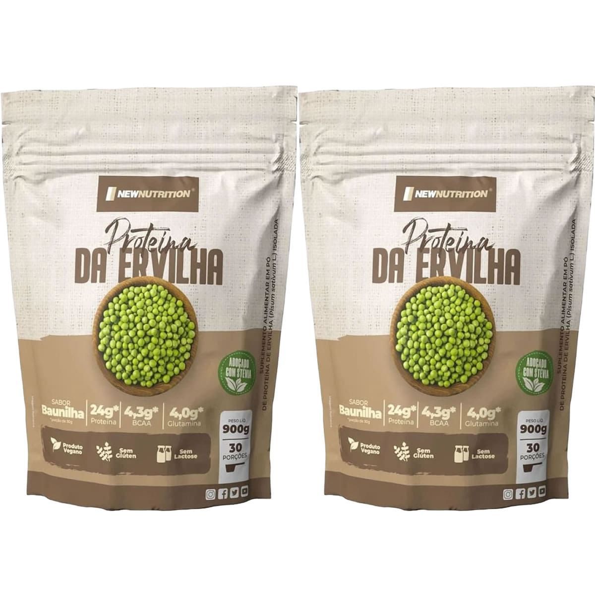 Kit 2X Prote�na da Ervilha - 900g Refil Baunilha - NewNutrition
