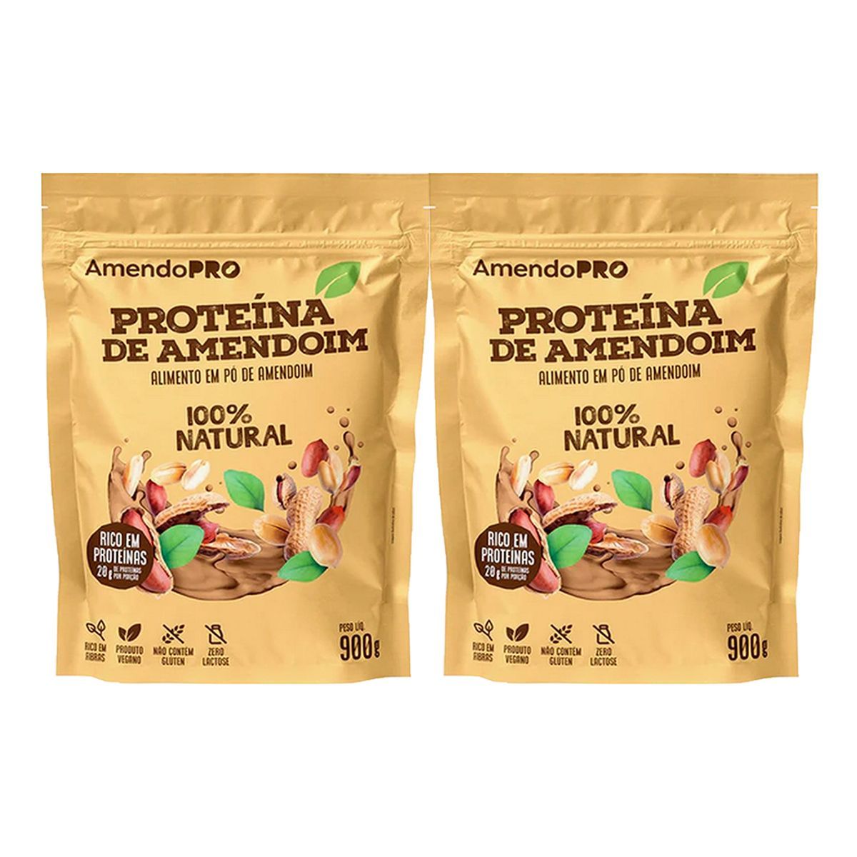 Kit 2X Proteina de Amendoim - 900g Refil Natural - AmendoPro