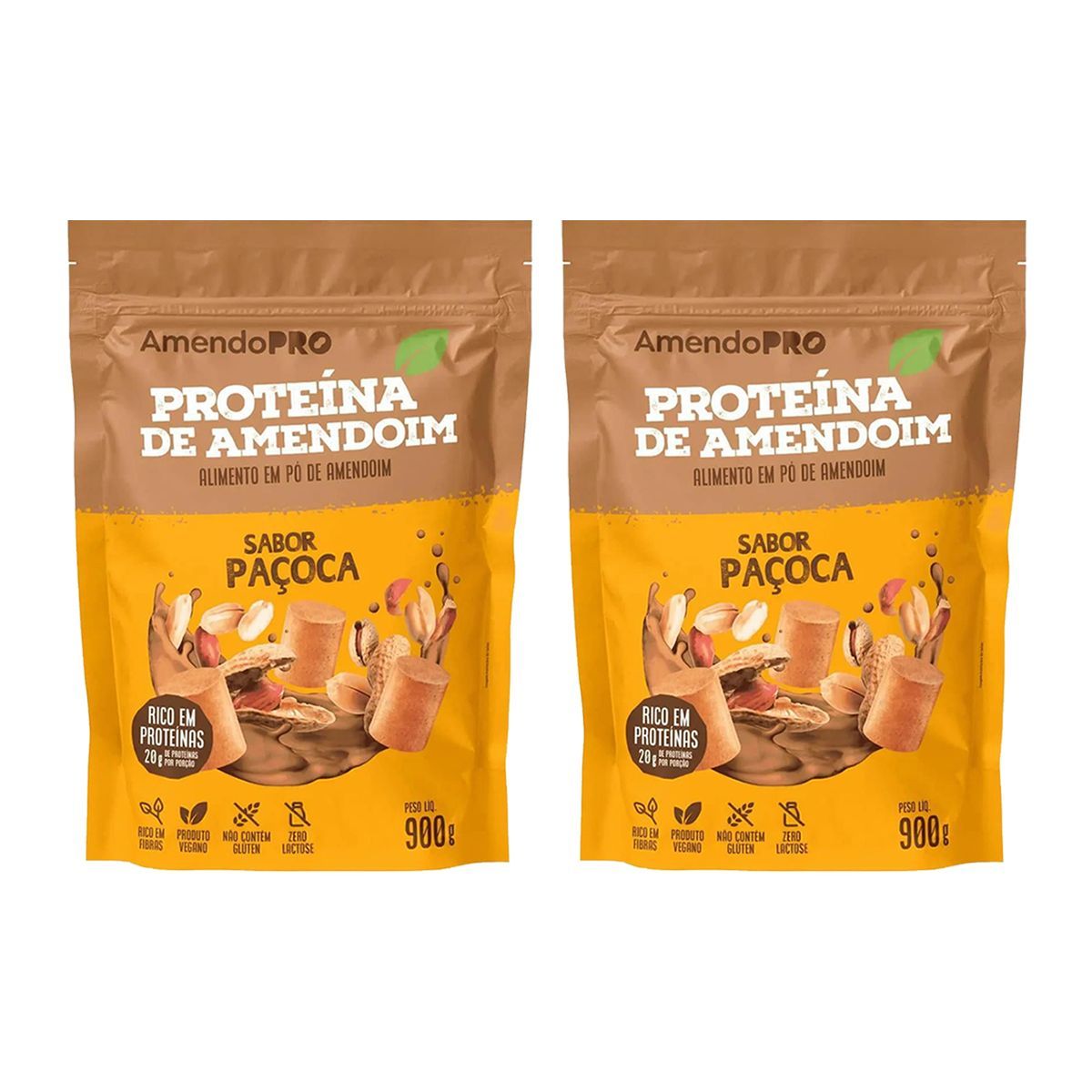 Kit 2X Proteina de Amendoim - 900g Refil Pa�oca - AmendoPro