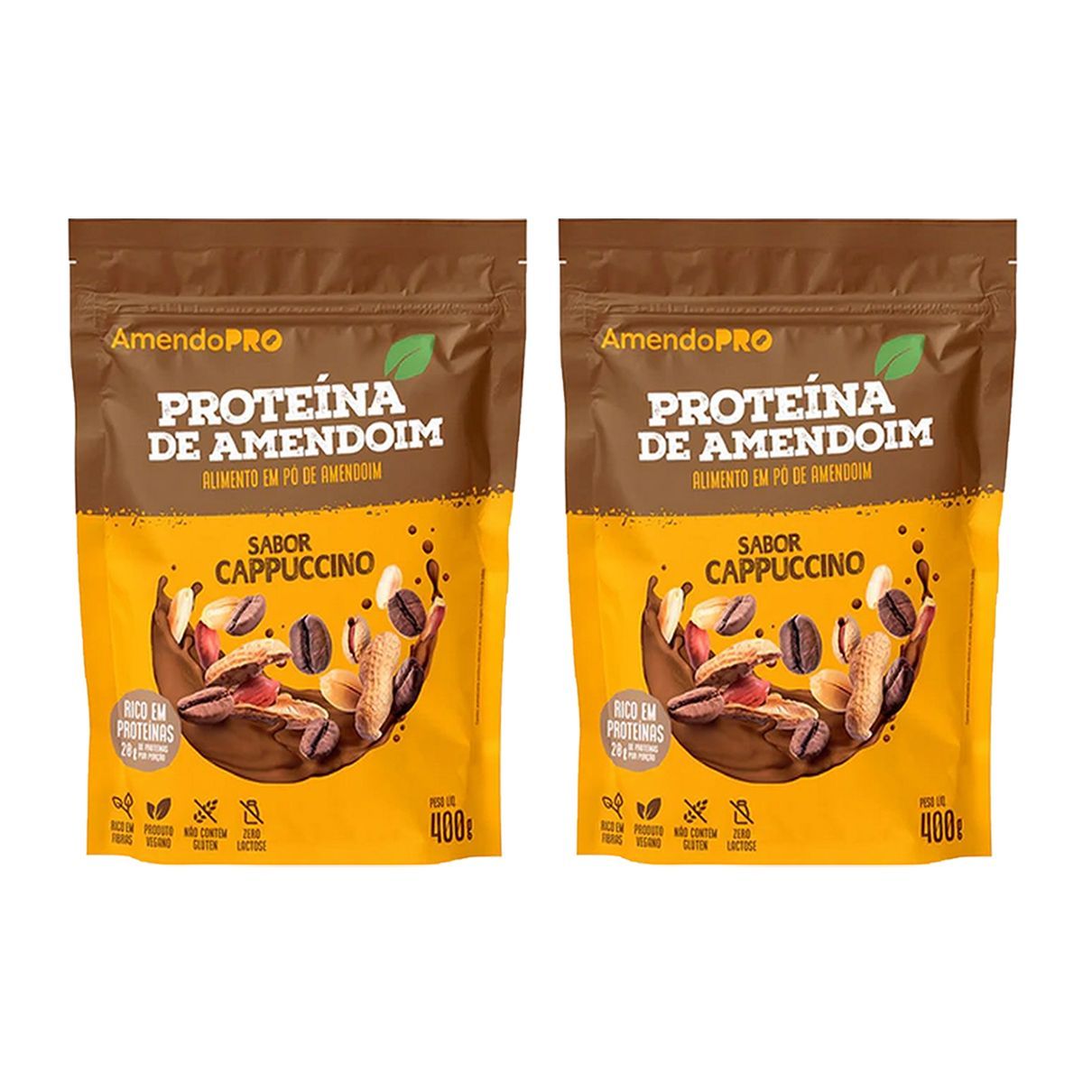Kit 2X Proteina de Amendoim - Refil 400g Cappucino - AmendoPro