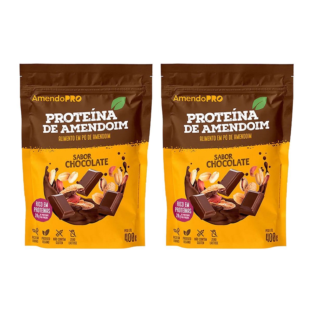 Kit 2X Proteina de Amendoim - Refil 400g Chocolate - AmendoPro