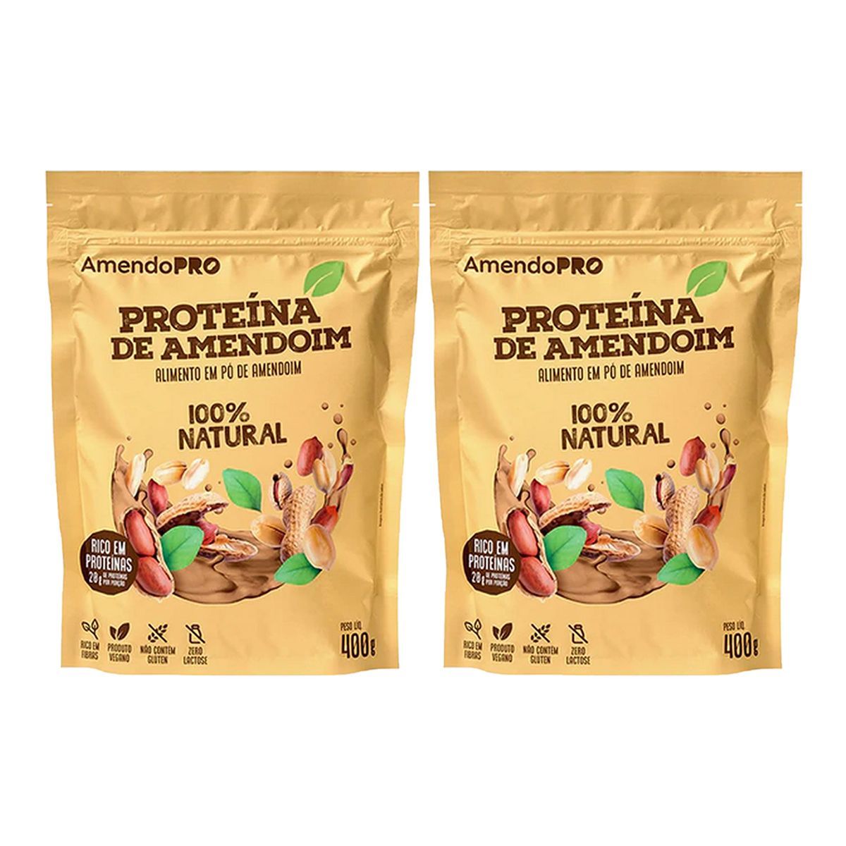 Kit 2X Proteina de Amendoim - Refil 400g Natural - AmendoPro