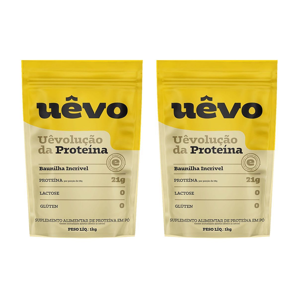 Kit 2X Prote�na U�vo - 1000g Refil Baunilha - U�vo