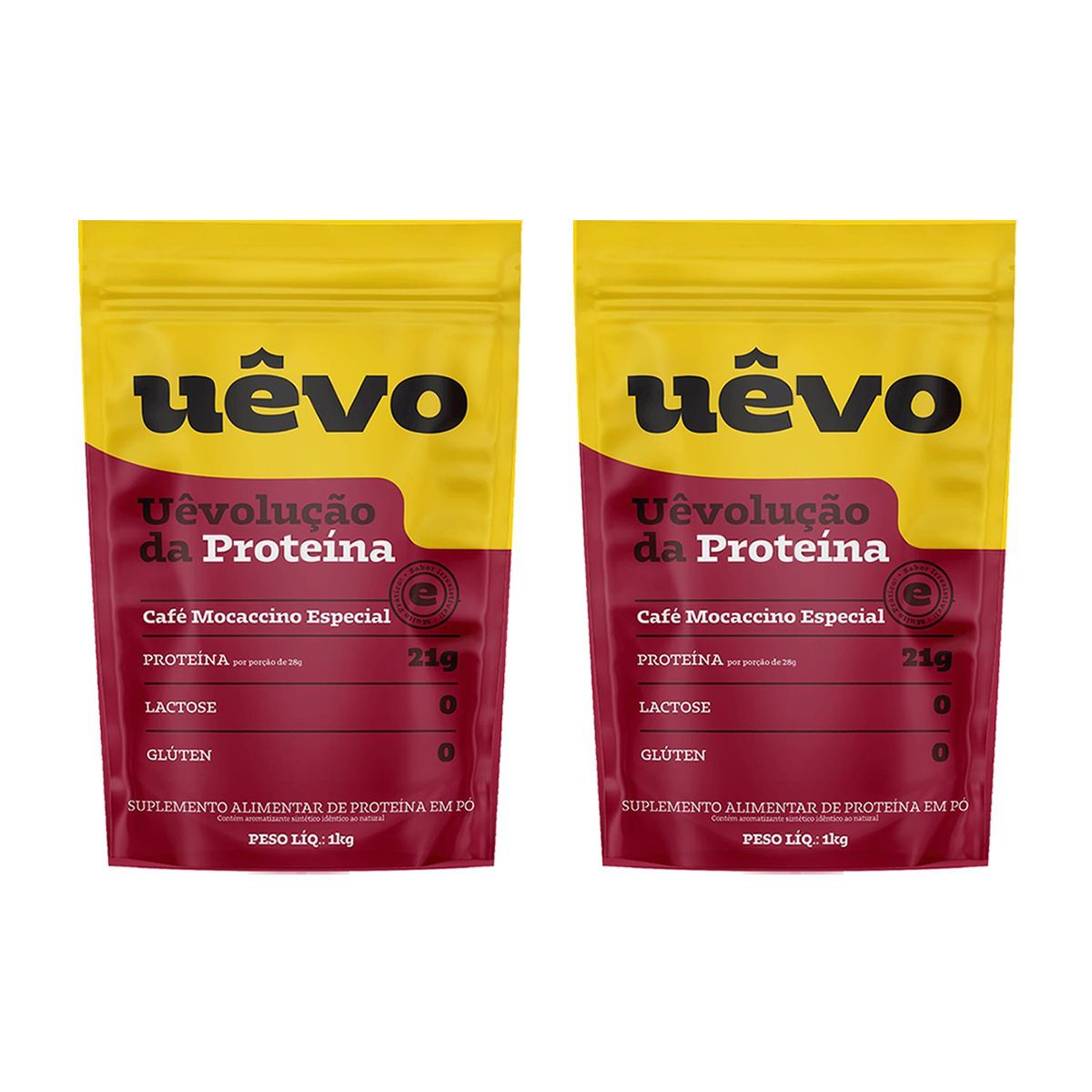 Kit 2X Prote�na U�vo -1000g Refil Caf� Mocaccino - U�vo