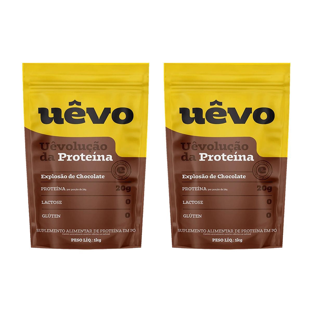Kit 2X Prote�na U�vo - 1000g Refil Chocolate - U�vo