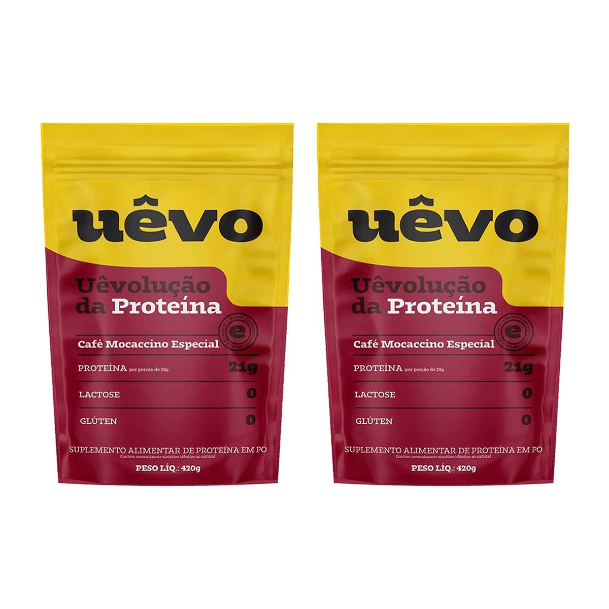 Kit 2X Prote�na U�vo - 420g Refil Caf� Mocaccino - U�vo