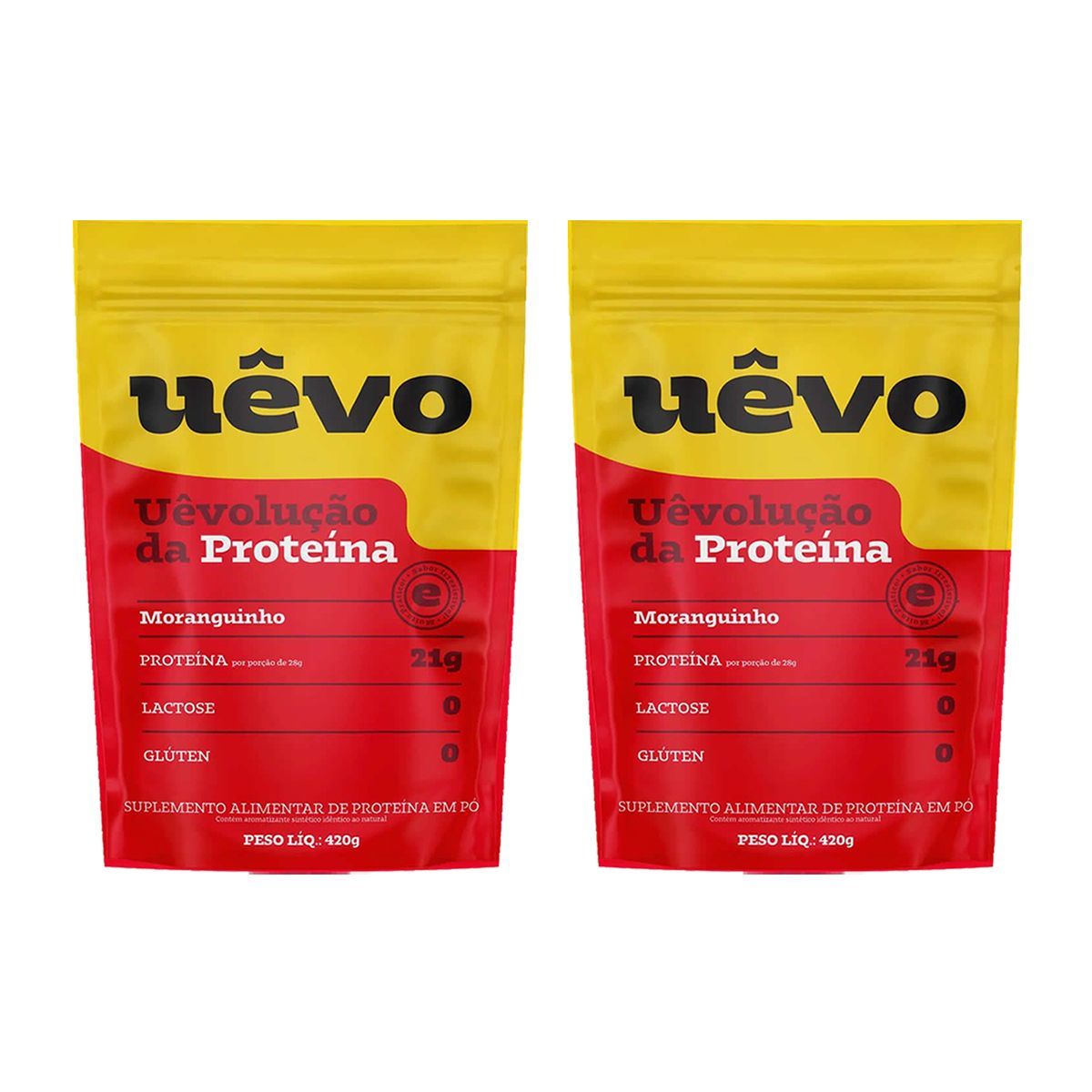 Kit 2X Prote�na U�vo - 420g Refil Morango - U�vo