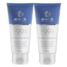 Kit 2X Protetor Solar Facial Toque Seco - 60g FPS 99 - Anasol