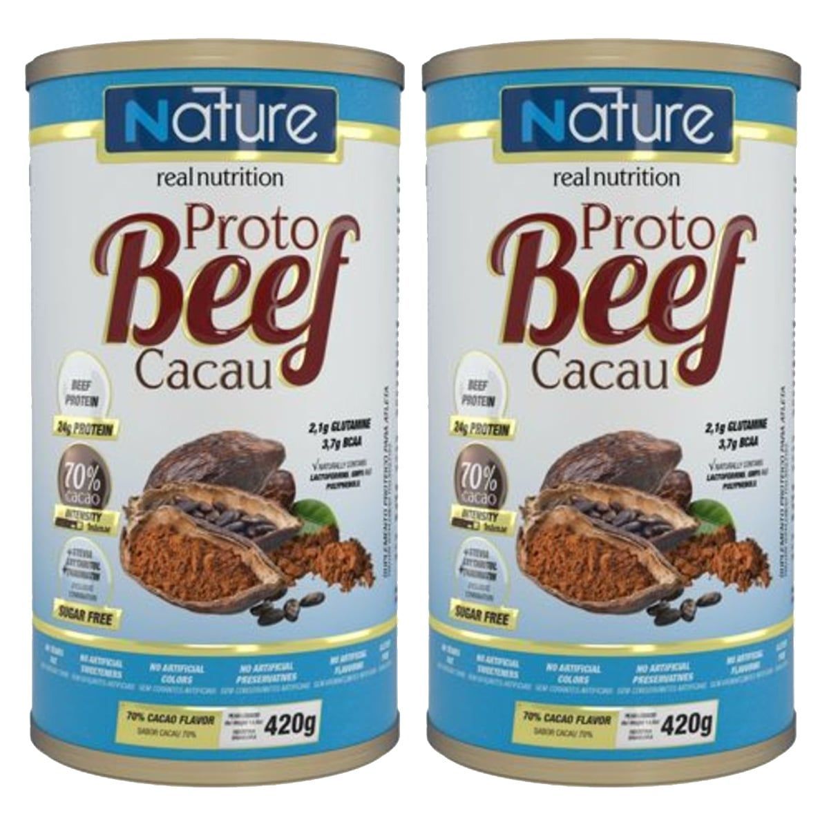 Kit 2X Proto Beef Cacau - 70% Cacao 420g - Nature
