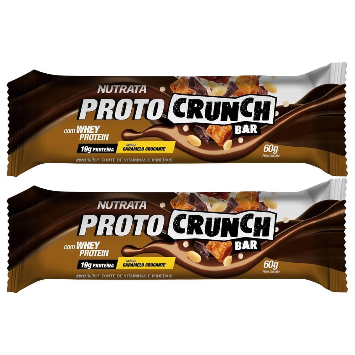 Kit 2X Proto Crunch Bar - 1 Barra de 60g Caramelo Crocante - Nutrata