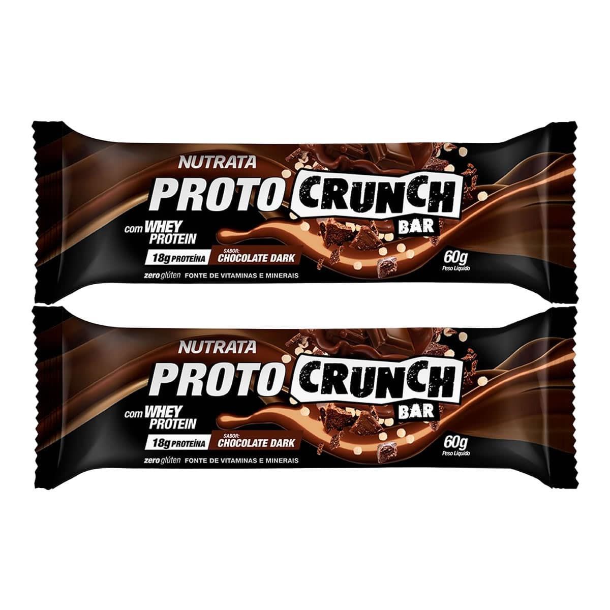 Kit 2X Proto Crunch Bar - 1  Barra de 60g Chocolate Dark - Nutrata